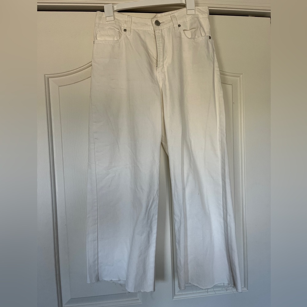White Forever 21 Wide Leg Jeans